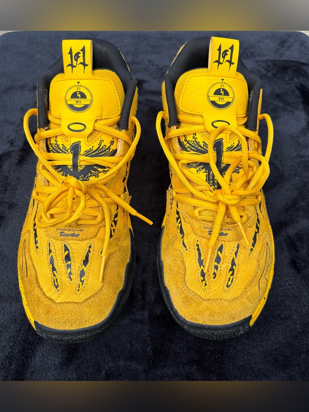 Puma Porsche x MB.03 Sport Yellow 309847-01 Men’s Size 9.5 Basketball Shoes EUC - Picture 9 of 12